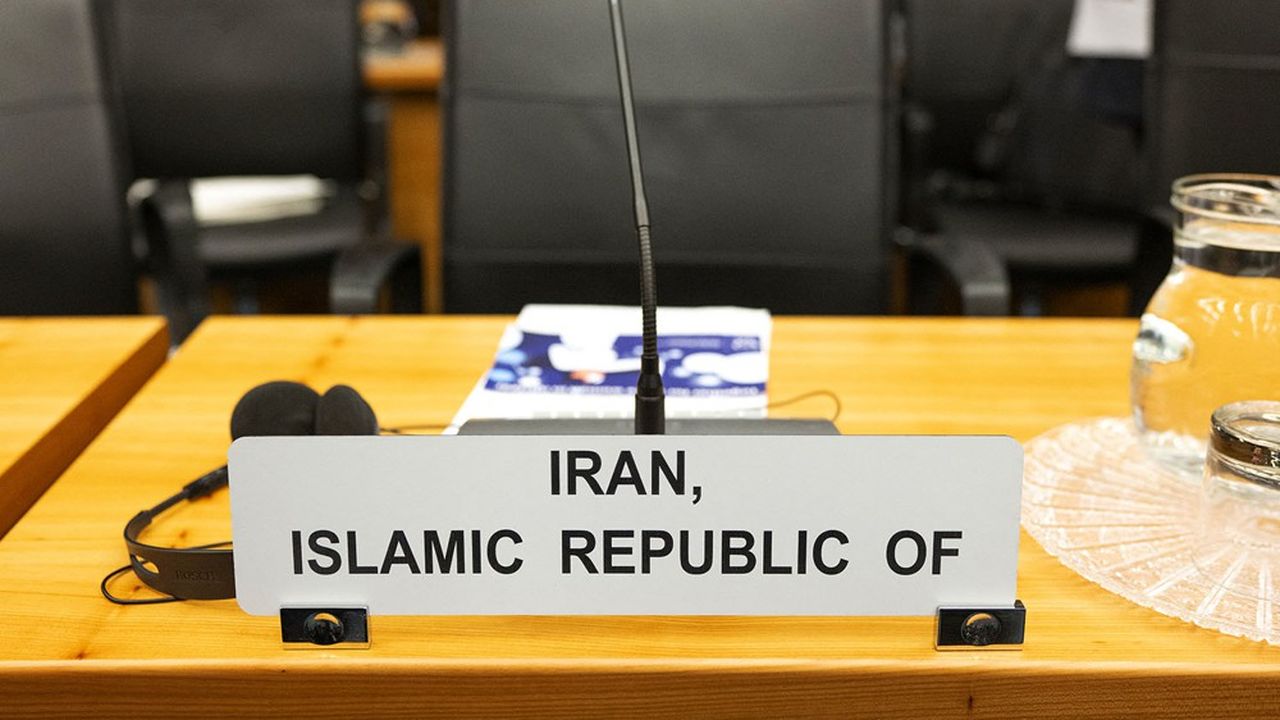 Le 9 mars 2020, la chaise vide de l'Iran à l'ouverture d'une réunion de l'Agence internationale de l'énergie atomique à Vienne.