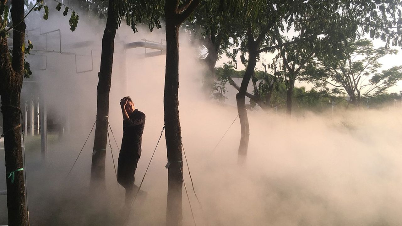 Philippe Rahm dans le «Meteorological Garden»duJade Eco de Taichung.