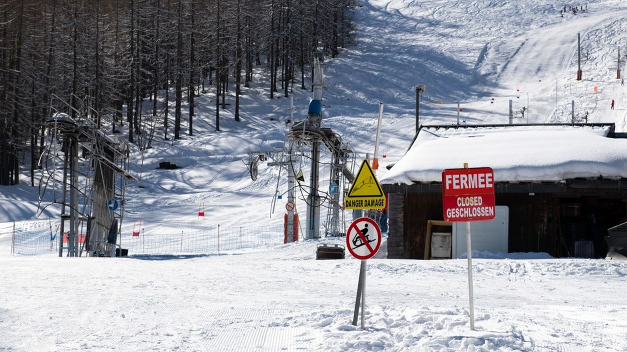 Une piste de ski fermée à Vallorcine, dans la vallée de Chamonix.