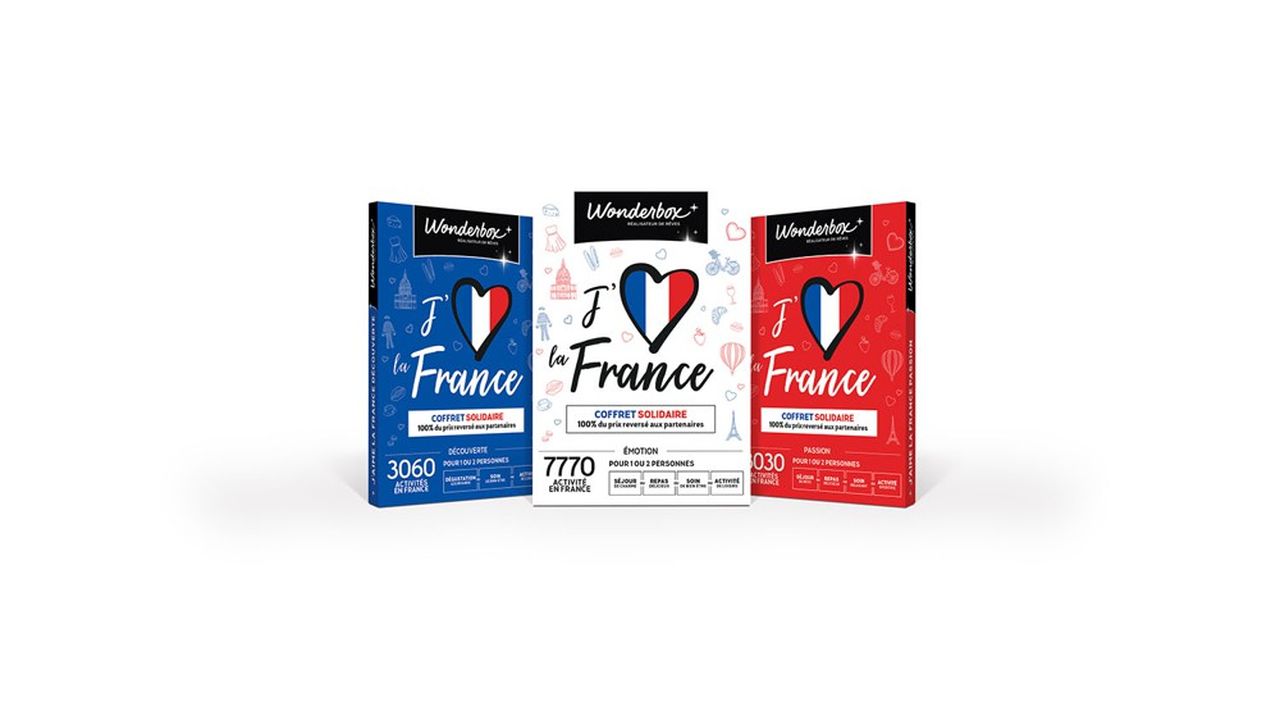 Wonderbox a prévu d'écouler 10.000 de ces coffrets « J'aime la France » dont l'intégralité des ventes revient aux prestataires touristiques.