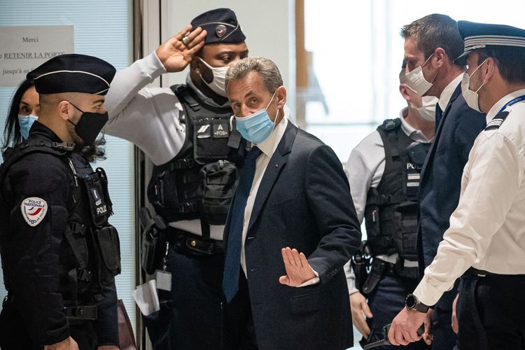 Nicolas Sarkozy, le 1er mars 2021, lors de son procès dans l'affaire des « écoutes ».
