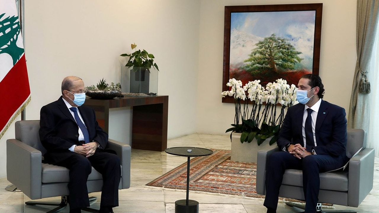 Le président libanais, Michel Aoun (à gauche), et le Premier ministre désigné, Saad Hariri, se sont rencontrés lundi mais n'ont fait aucun progrès sur la formation du gouvernement.