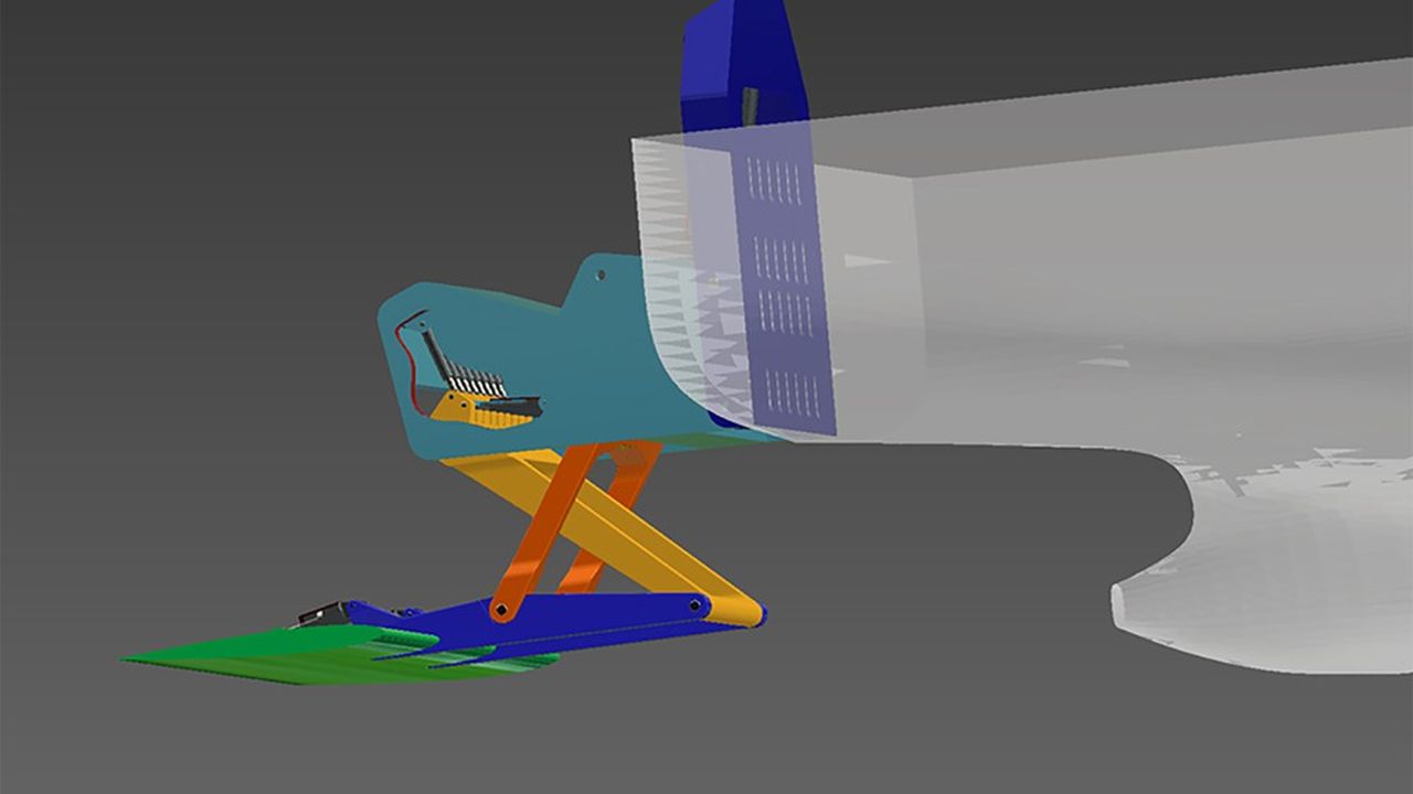 La maquette en 3D du nouvel hydrofoil dont la taille pourrait atteindre jusqu'à 25 mètres de long.