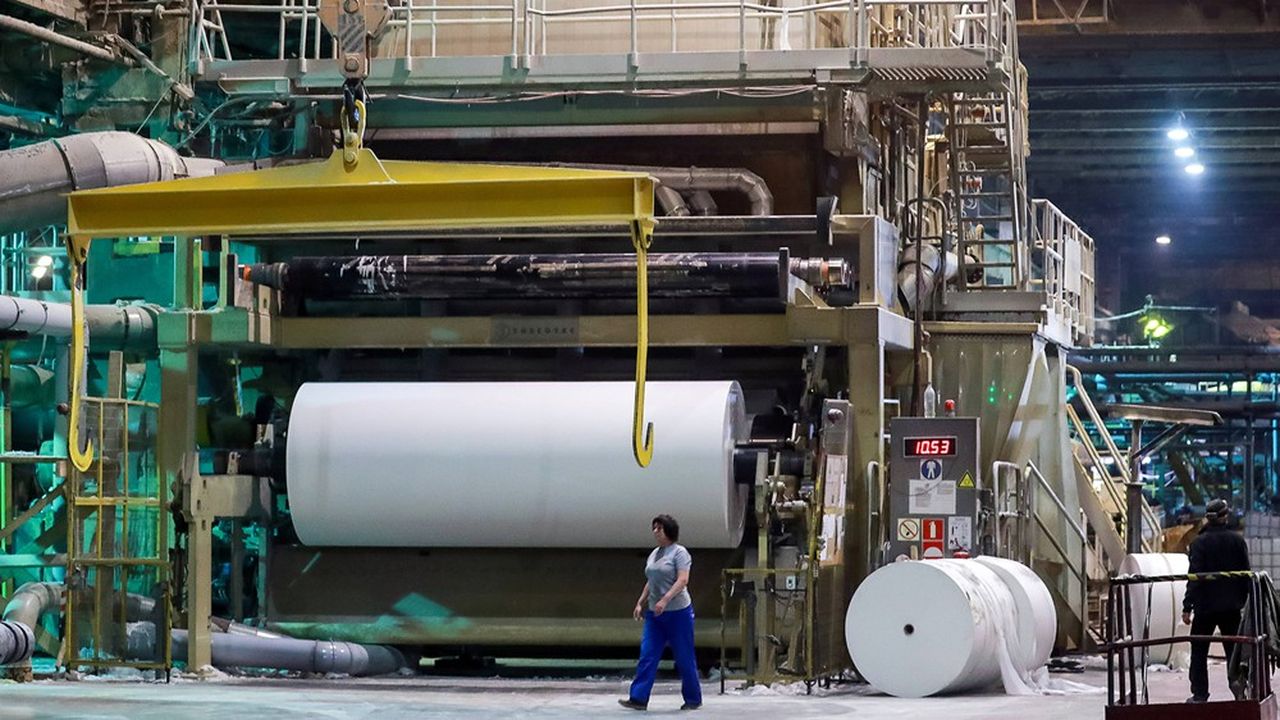 Une usine de production de papier toilette en Russie.