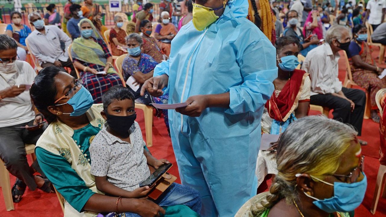 Une séance de vaccination de masse à Chennai, le 20 mars dernier.
