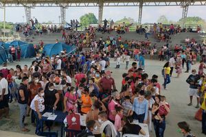 Un camp d'accueil des migrants vénézuéliens à Arauquita, en Colombie, le 22 mars 2021.