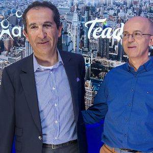 Patrick Drahi (à gauche), PDG du groupe Altice (BFM, i24news, SFR…) avec Pierre Chappaz, le président-fondateur de Teads. Entre 2017 et 2019, les revenus de Teads ont été multipliés par trois.