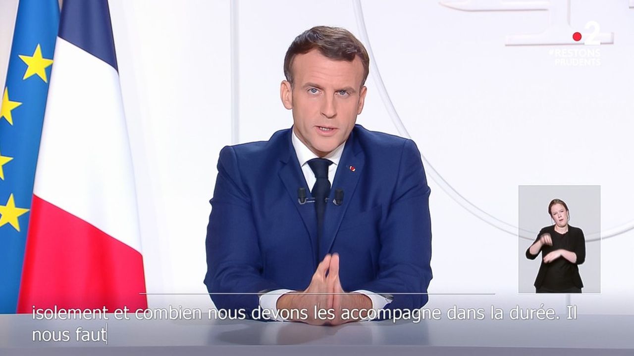 Emmanuel Macron, lors de sa dernière allocution télévisée pour évoquer la crise sanitaire, le 24 novembre dernier.