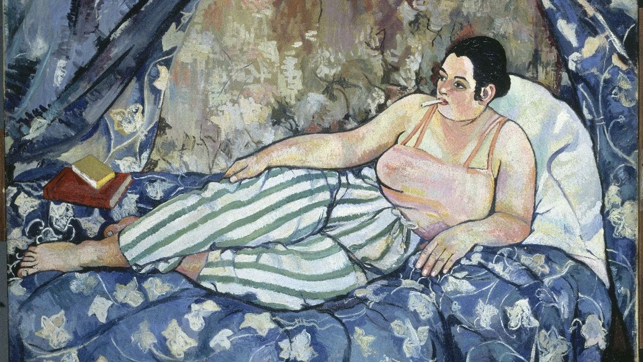 «La Chambre bleue», huile sur toile de Suzanne Valadon (1923).