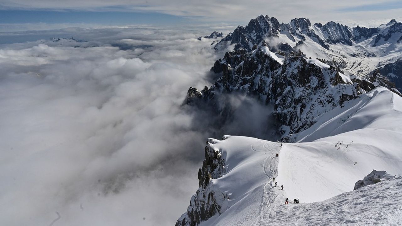La « Vallée Blanche » dans le massif du Mont-Blanc.