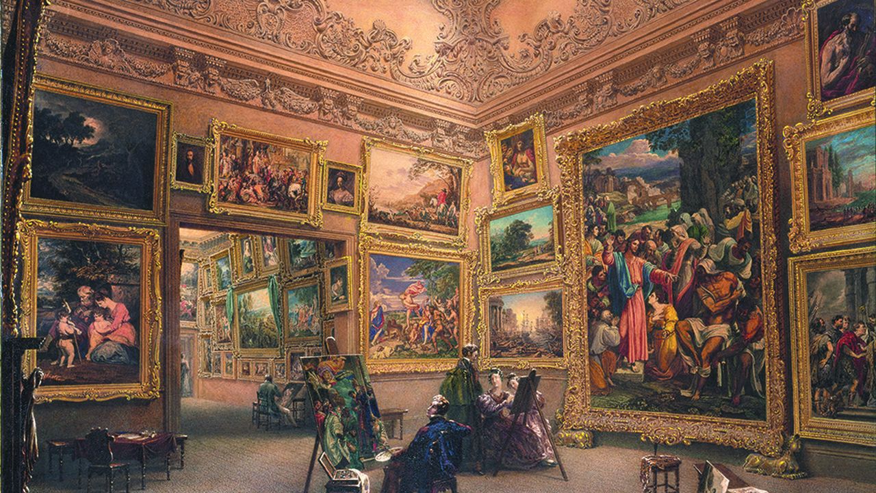 «La National Gallery à Pall Mall» (entre 1824 et 1834(, aquarelle de Frederick Mackenzie.