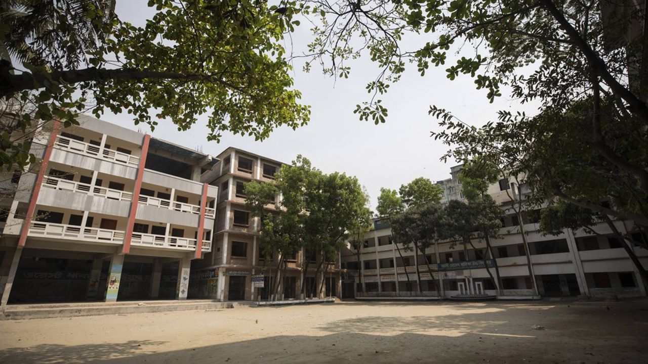 Une école fermée au Bangladesh, à Dhaka, à cause de la pandémie de Covid-19.