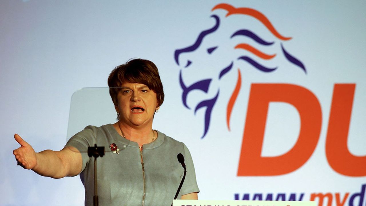 Arlene Foster lors de la conférence annuelle du Democratic Unionist Party (DUP) à Belfast.