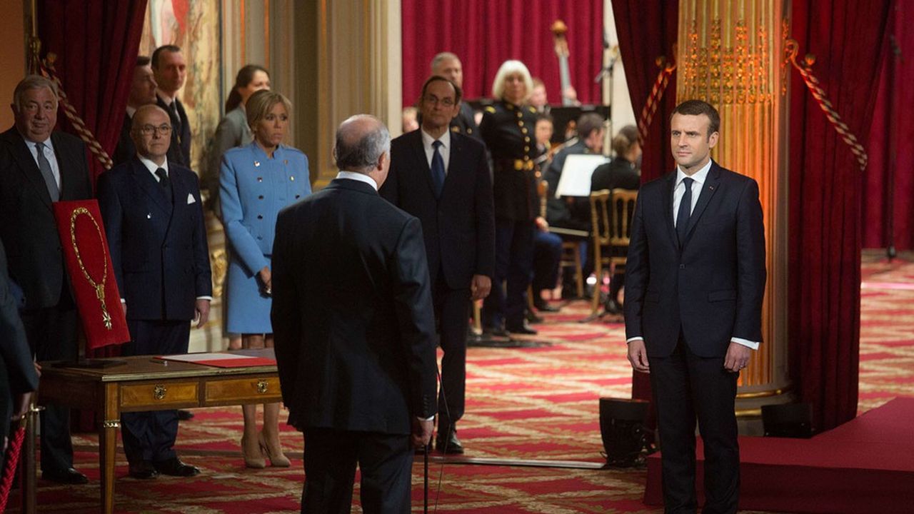 Emmanuel Macron, président de la République, lors de sa cérémonie d'investiture, le 14 mai 2017.