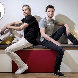 Sébastien Ricard et Elie Mélois, cofondateurs de LumApps, plateforme intranet collaborative pour les entreprises.