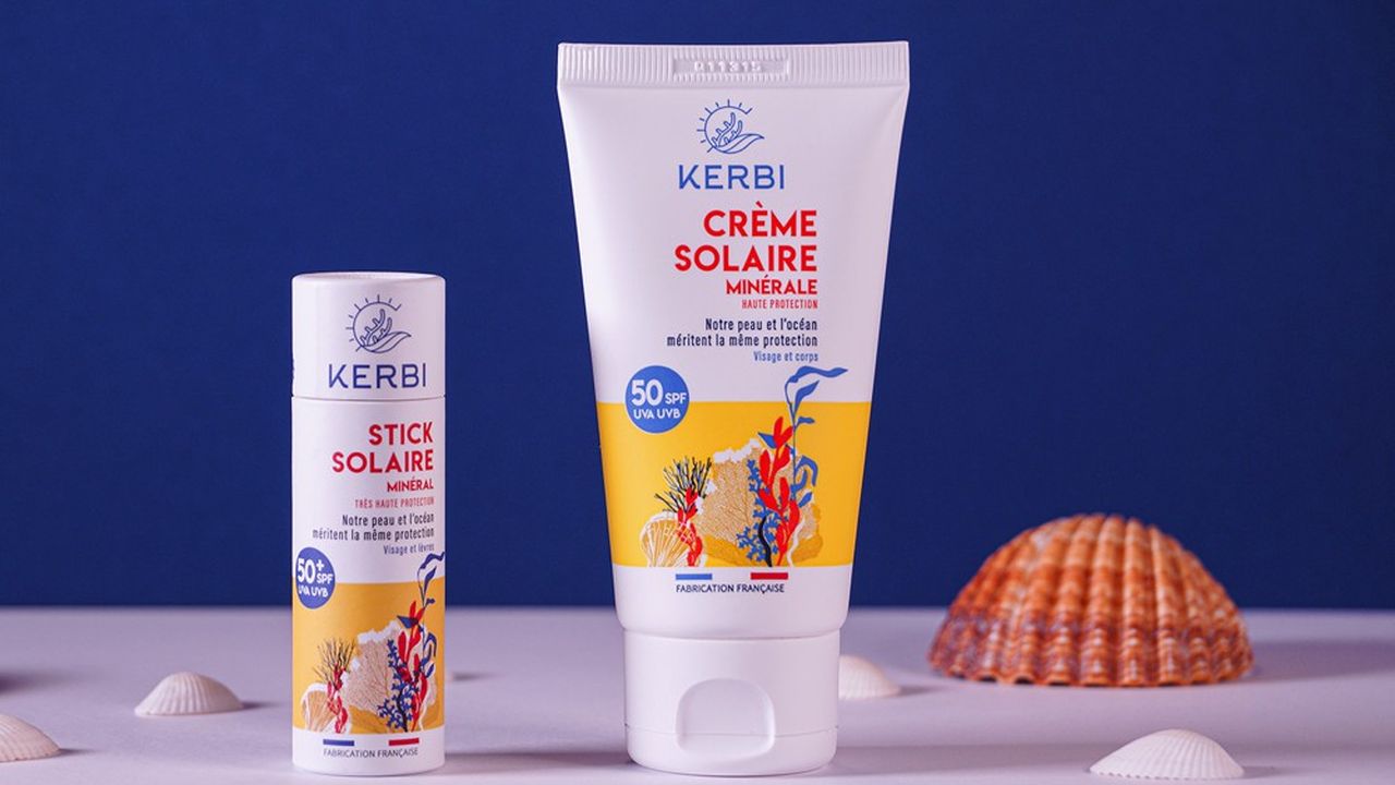 Kerbi vient de mettre sur le marché ses deux premiers produits solaires, un stick et une crème qui sont fabriqués sans filtre chimique ni nanoparticule.