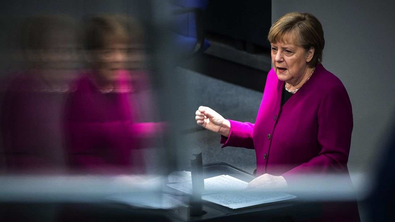 Angela Merkel au Bundestag le 25 mars 2021.