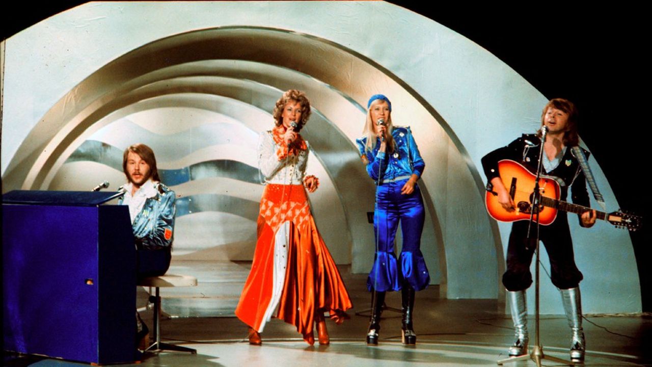 Le groupe Abba à l'Eurovision en 1974.