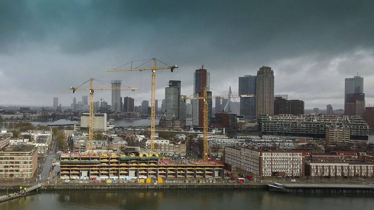 Rotterdam, la plus grande ville portuaire d'Europe, entièrement détruite au cours de la Seconde Guerre mondiale, se fait parfois appeler « Manhattan aan de Maas », Manhattan sur la Meuse.