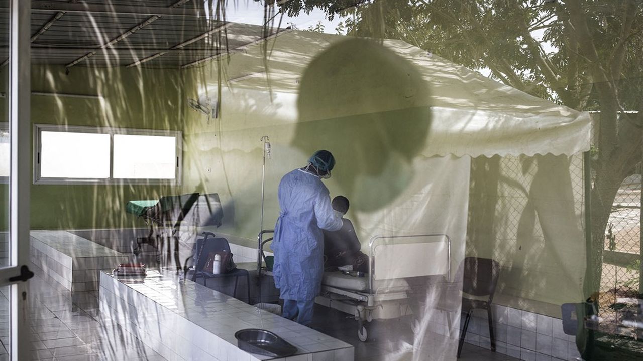 Un médecin examine un patient soupçonné d'être atteint du Covid à Dakar, Sénégal