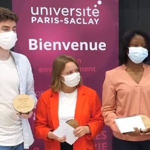 Thomas Boussu, Anaïs Ozenne et Elvanie Kagwiza, les trois lauréats du concours, le 3 juin 2021.