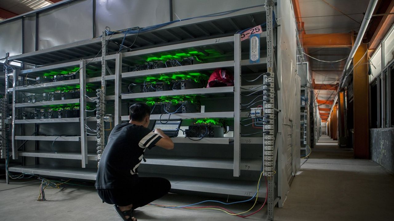 Une ferme de minage de bitcoins en Mongolie.