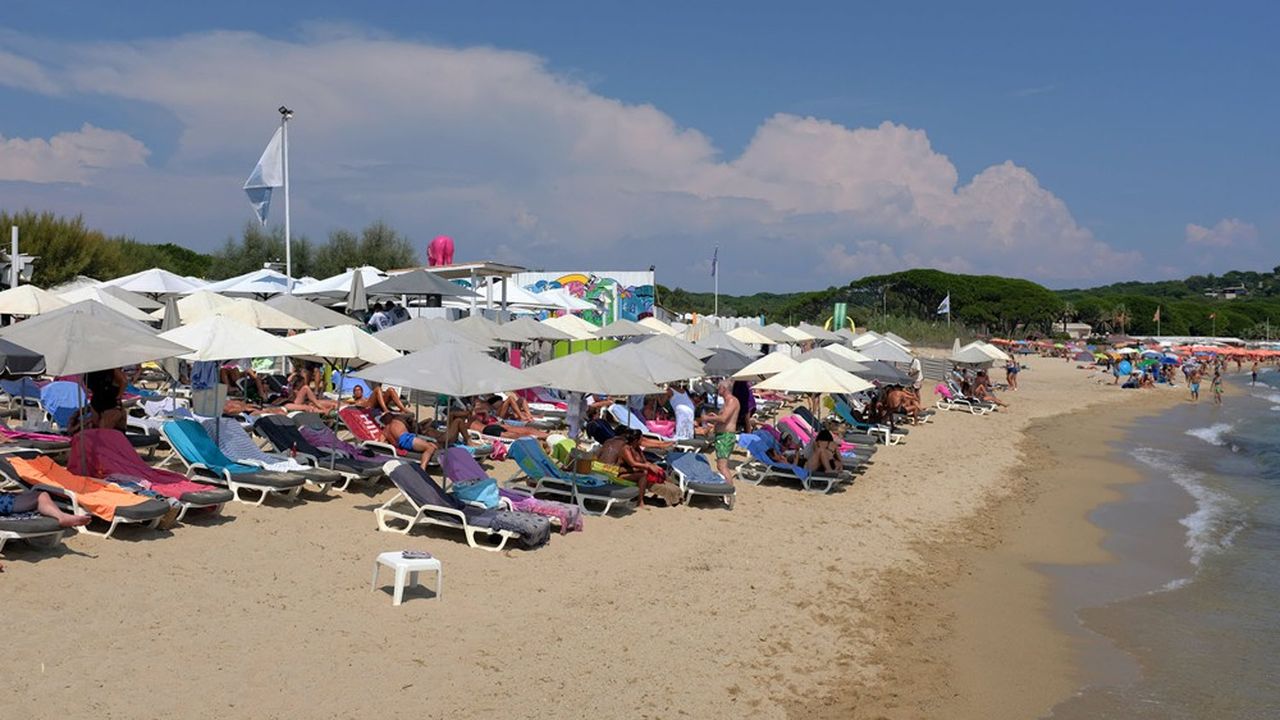 La plage privée de Pampelonne à Ramatuelle.