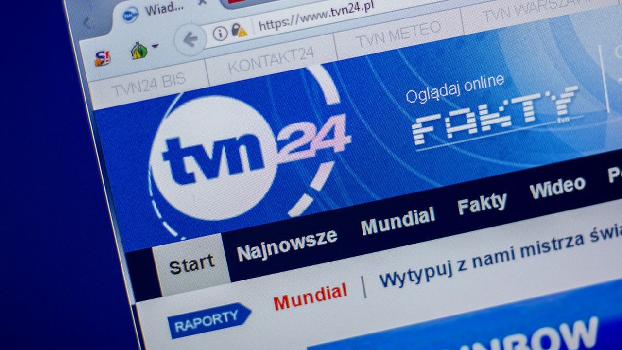 Le site Internet de TVN24, chaîne d'information en continu polonaise appartenant au groupe audiovisuel américain Discovery.