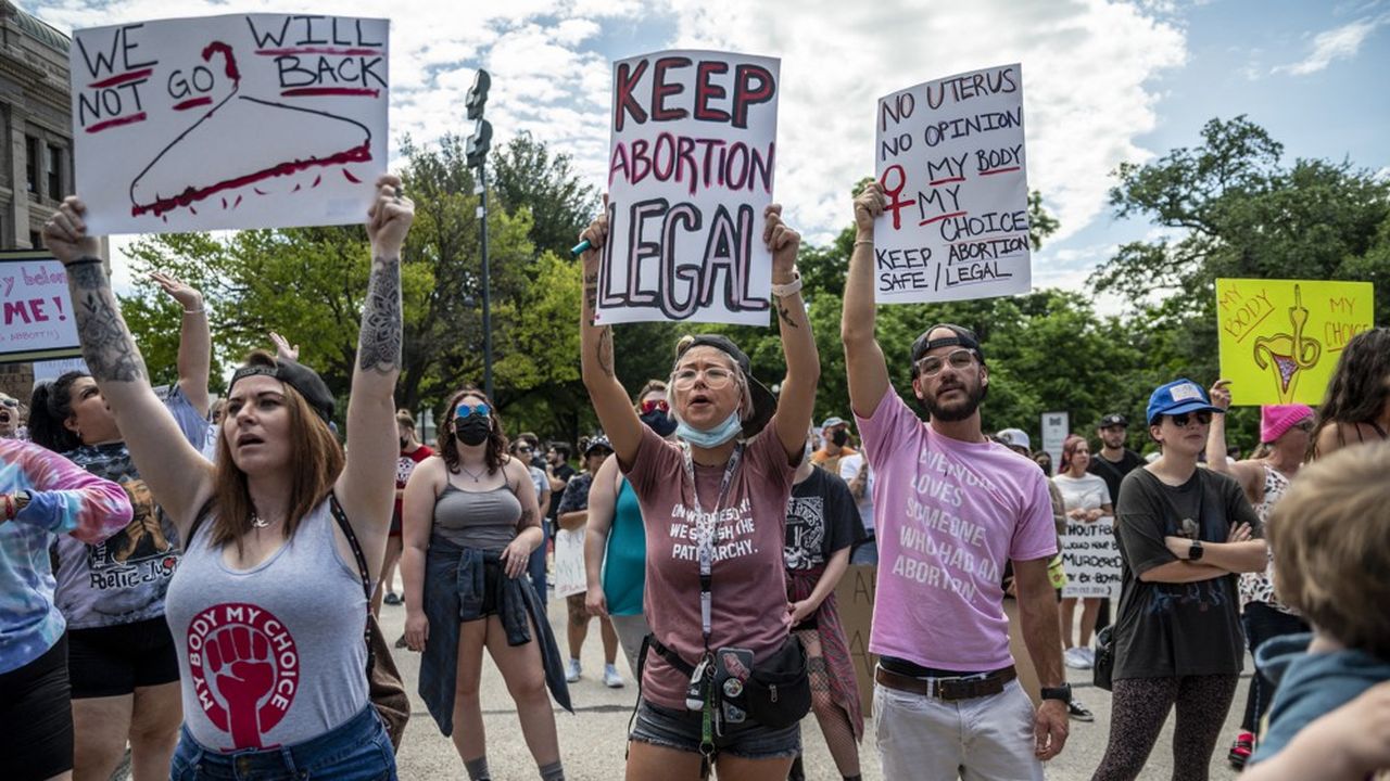 L'entrée en vigueur de la loi anti-avortement a donné lieu des manifestations, comme ici à Austin, au Texas.