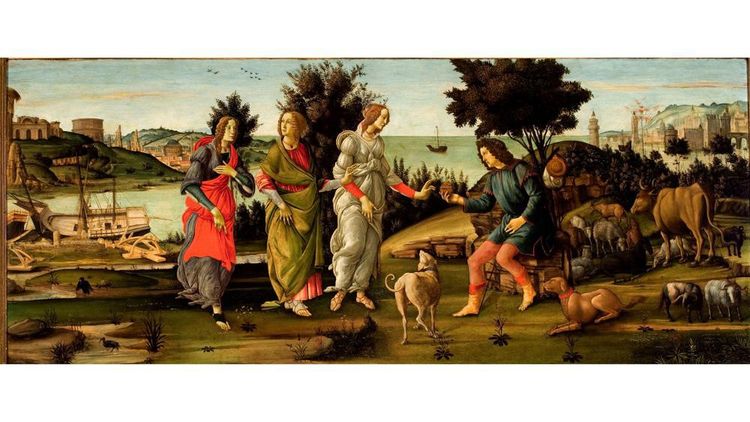 Botticelli et atelier, « Le Jugement de Pâris », vers 1482-1485.