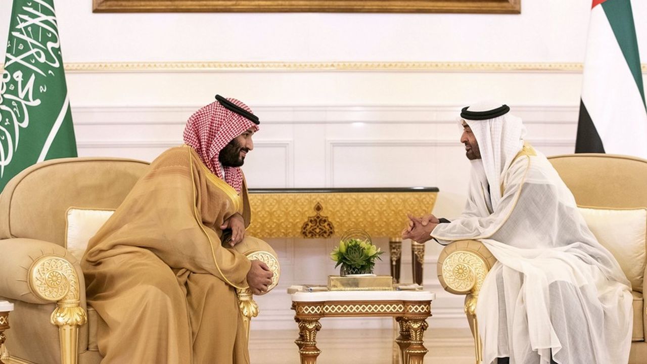 Le prince héritier saoudien, Mohammed ben Salman, à gauche, et le prince héritier d'Abu Dhabi, Mohammed ben Zayed.