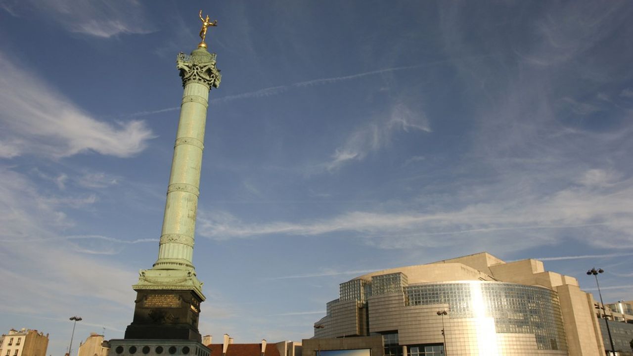 L'Opéra Bastille et la colonne de juillet.
