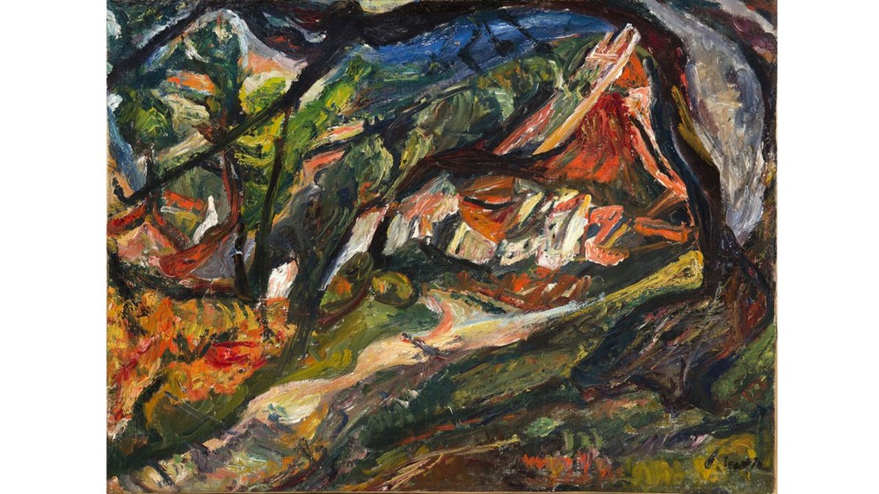 Chaïm Soutine, « Paysage avec maison et arbre » (1920-21).