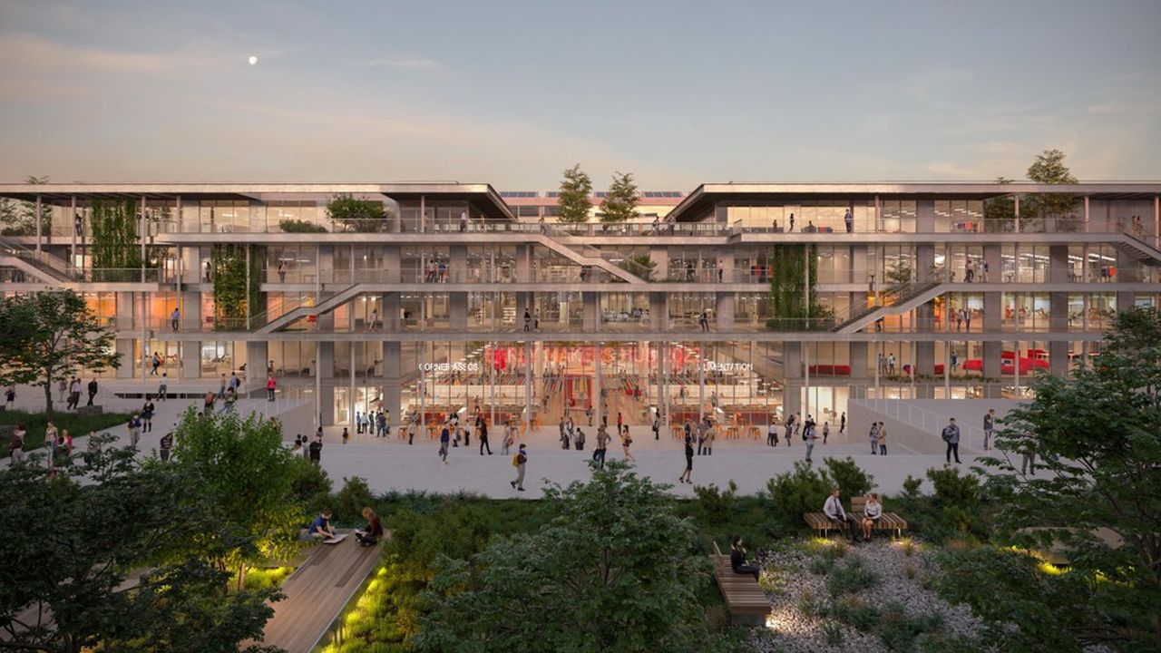Le futur campus d'EM Lyon, dans le quartier de Gerland.