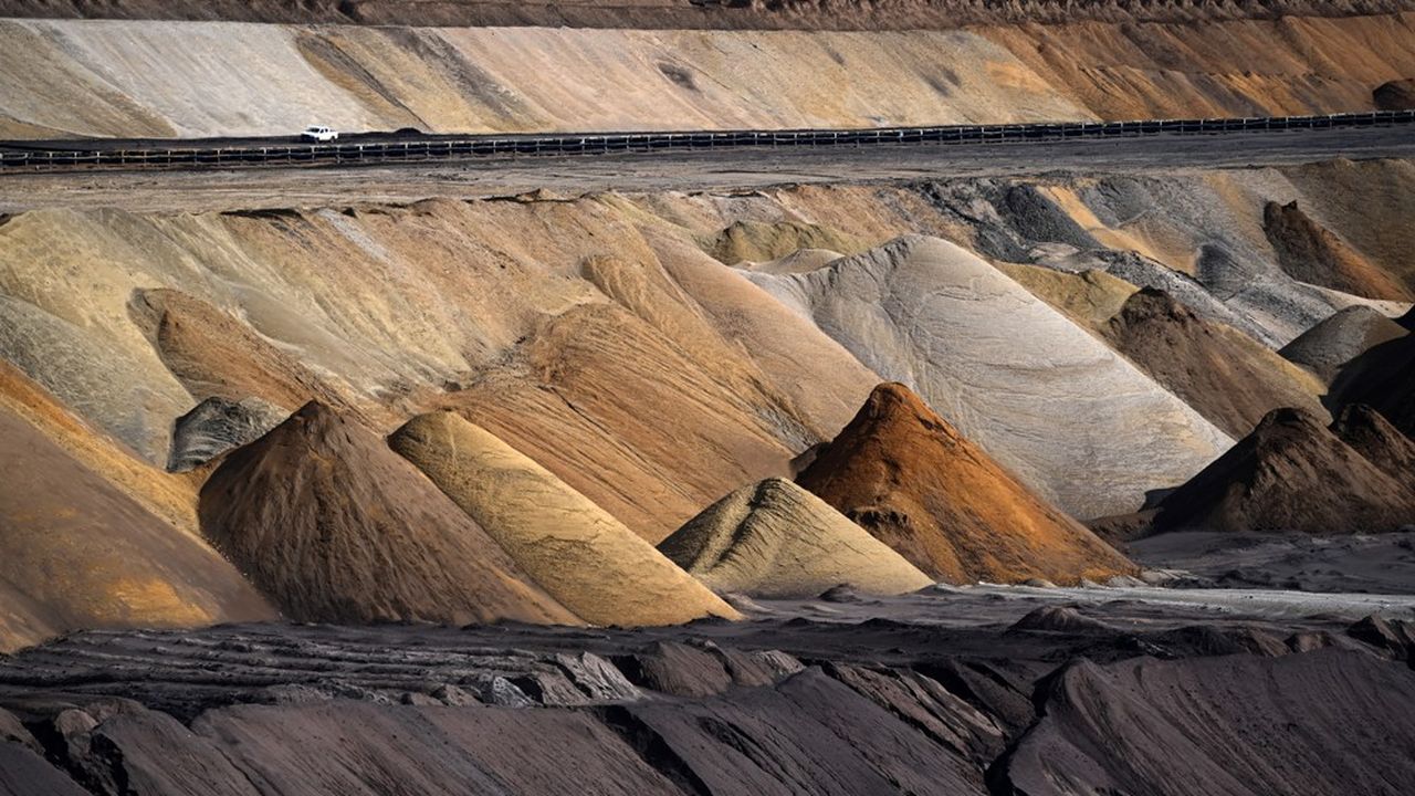 Mine de charbon à ciel ouvert du géant allemand de l'énergie RWE, en Allemagne.