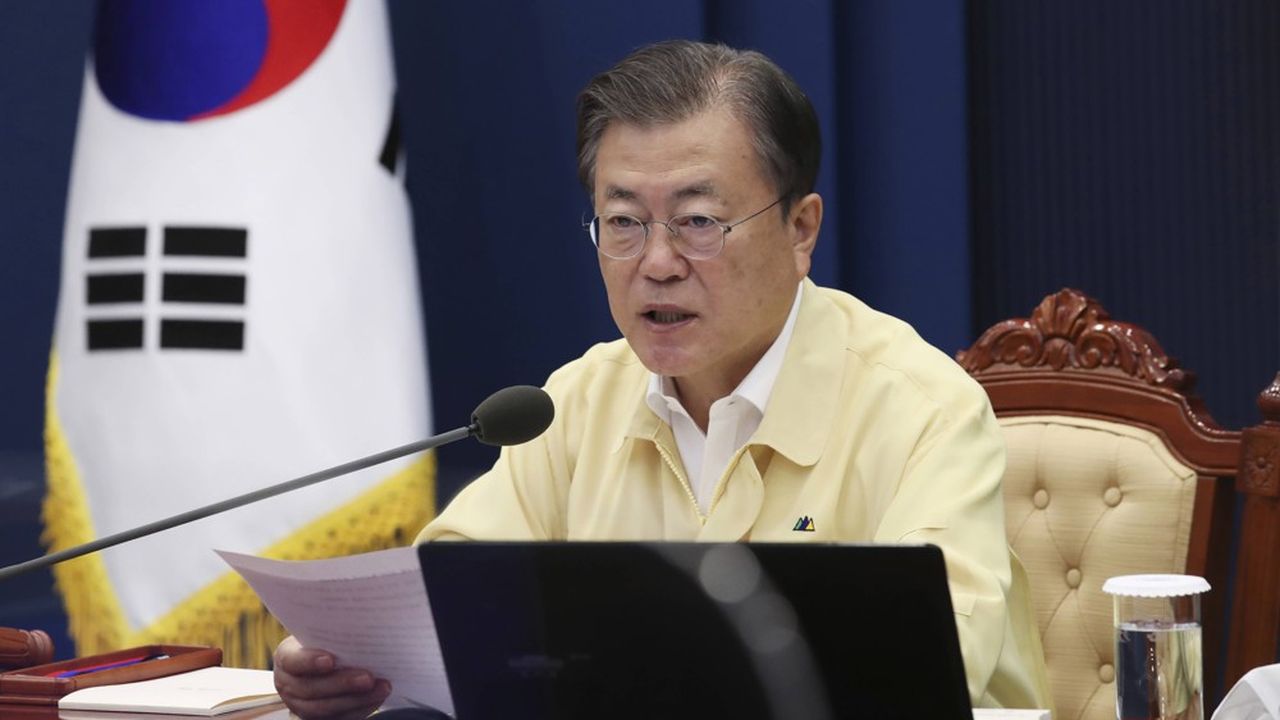 Le président sud-coréen, Moon Jae-in, lors d'un discours à Séoul le 28 septembre dernier.