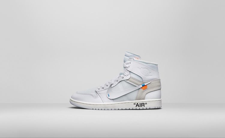 La Nike x Off-White Air Jordan I, coloris White/White (mars 2018).