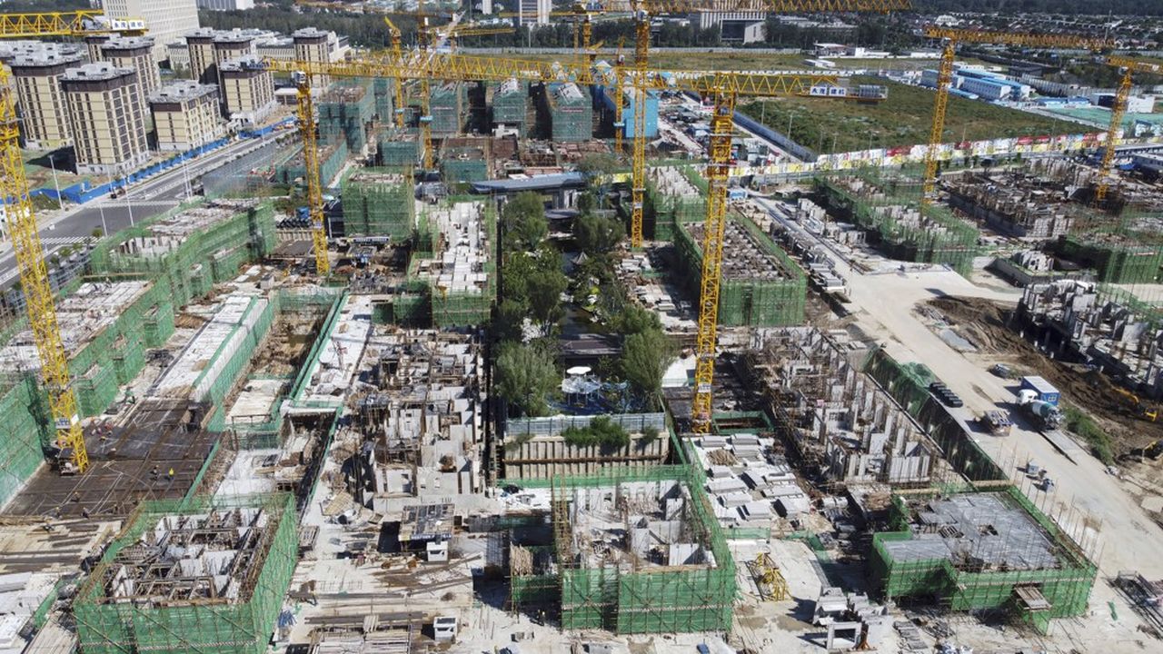 Un chantier de logements à Pékin du groupe immobilier Evergrande, dont la fragilité financière inquiète les marchés internationaux.