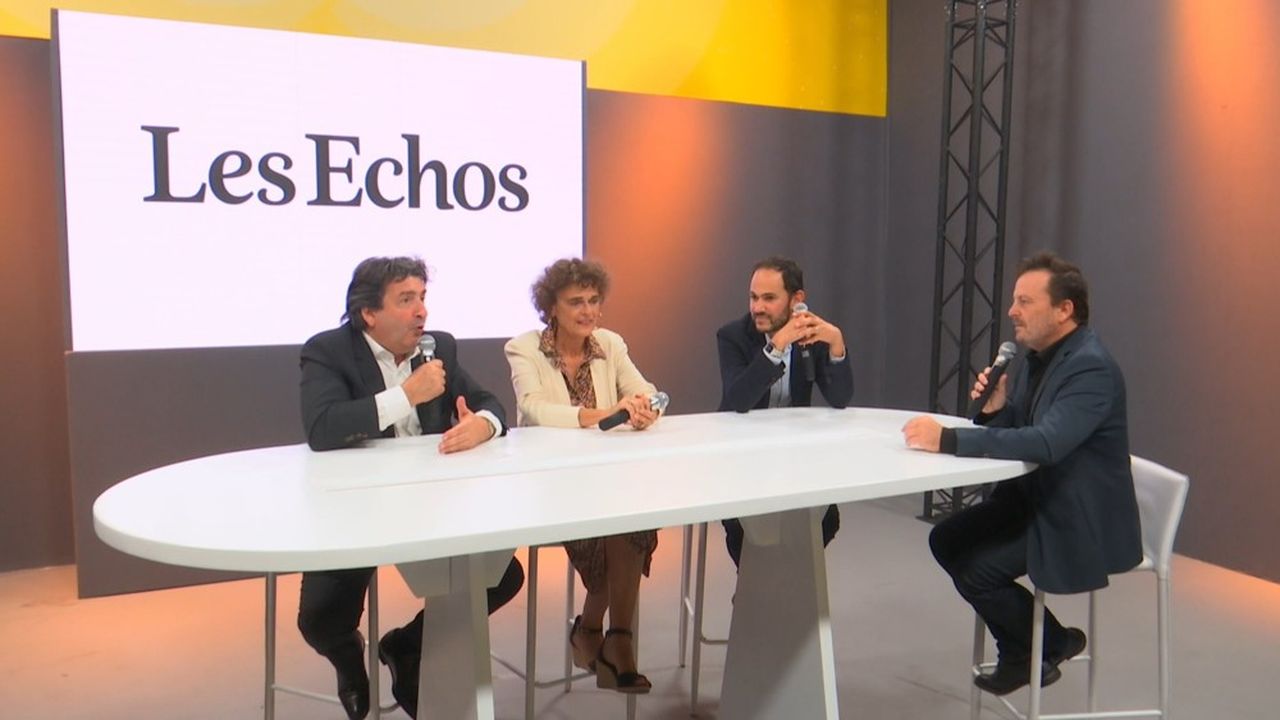 Dominique Restino, président de la CCI Paris, Odile Duvaux, fondatrice de Xentothera, et Laurent Zenou, DG de Novair, étaient les invités des Echos à BIG 2021. Un débat animé par le journaliste Yves Vilaginés.