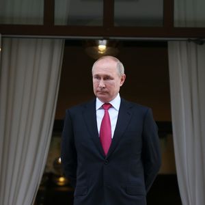 Le président russe Vladimir Poutine à la Botcharov Routcheï (Sotchi).