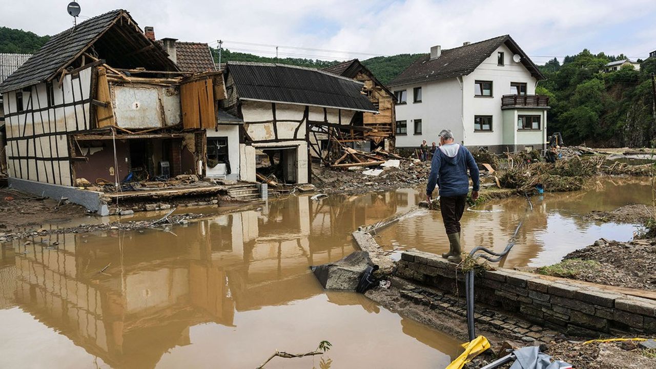 Le 15 juillet dernier, dans la région de Bad Neuenahr, en Rhénanie-Palatinat. Le réchauffement climatique augmente la quantité d'eau qui peut s'abattre sous forme de pluies diluviennes sur l'Europe de l'Ouest.