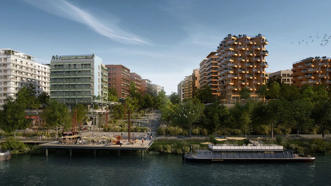 Le village olympique (vue d'architecte) pour les Jeux Paris 2024 deviendra un nouveau quartier de Seine-Saint-Denis.