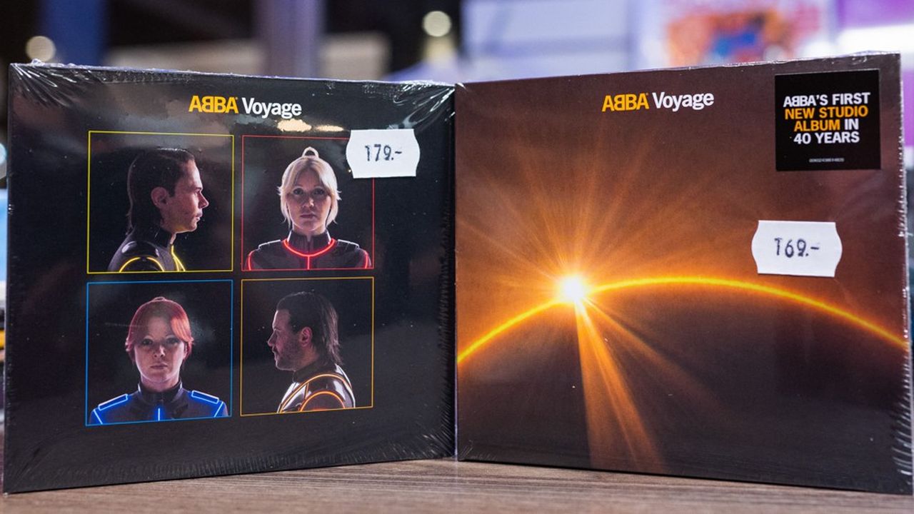Le nouvel album d'Abba exposé dans dans un magasin de disques de Stockholm, dès el 4 novembre.