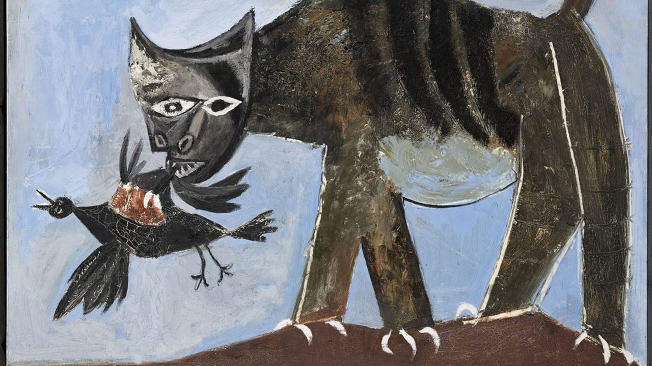« Chat saisissant un oiseau » (1939), qui montre un félin toutes griffes dehors, semble annoncer les victoires nazies.
