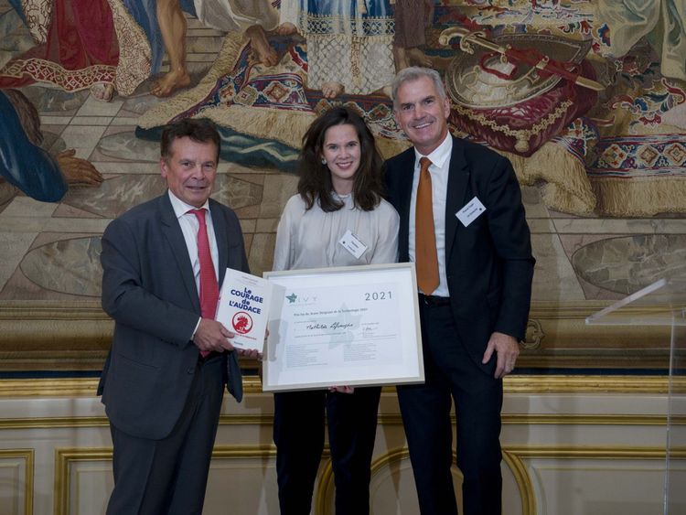 Avant de recevoir l'appel de Pierre Aussure (à gauche), Mathilde Lefrançois ignorait l'existence du prix Ivy jeunes dirigeants tech parrainé pour son vingtième anniversaire par Pascal Cagny, fondateur de C4 Ventures et président de Business France.