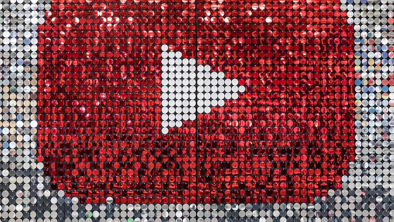 Le logo YouTube au siège londonien de l'entreprise.