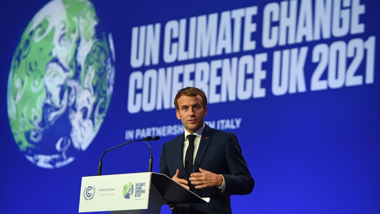 Emmanuel Macron, le président de la République française, à la COP26 de Glasgow le 1er novembre.