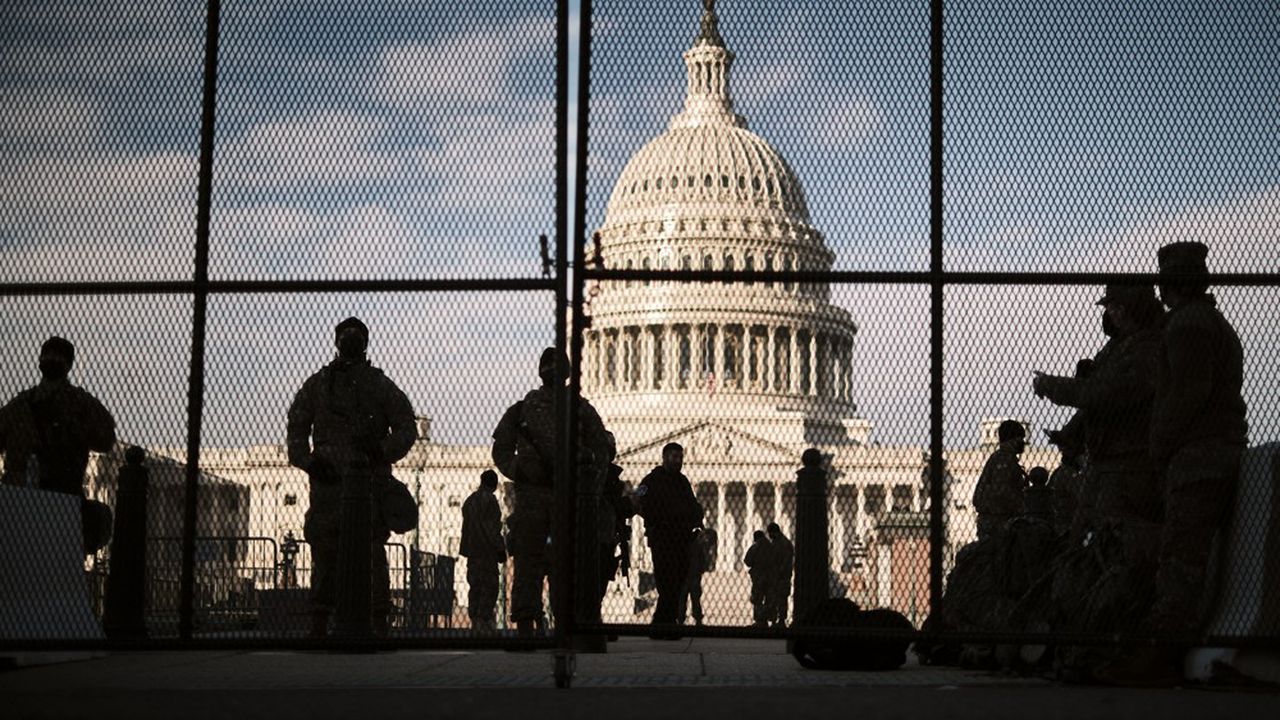 Les abords du Capitole, siège du Congrès, après l'attaque du 6 janvier 2020.