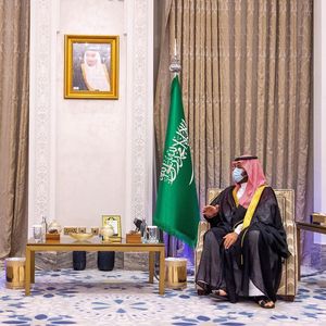 Le prince héritier Mohammed ben Salmane et Jared Kushner lors d'une rencontre en Arabie saoudite en septembre 2020