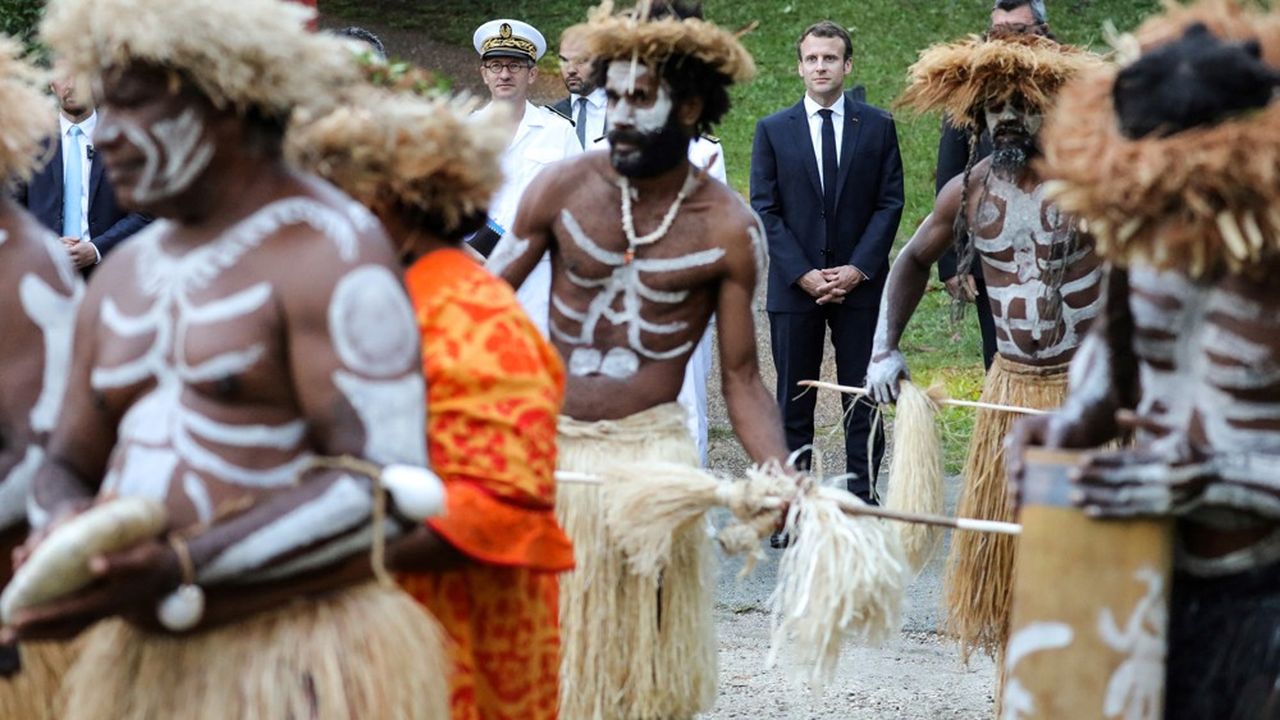 Emmanuel Macron lors de son déplacement en Nouvelle-Calédonie, en mai 2018.